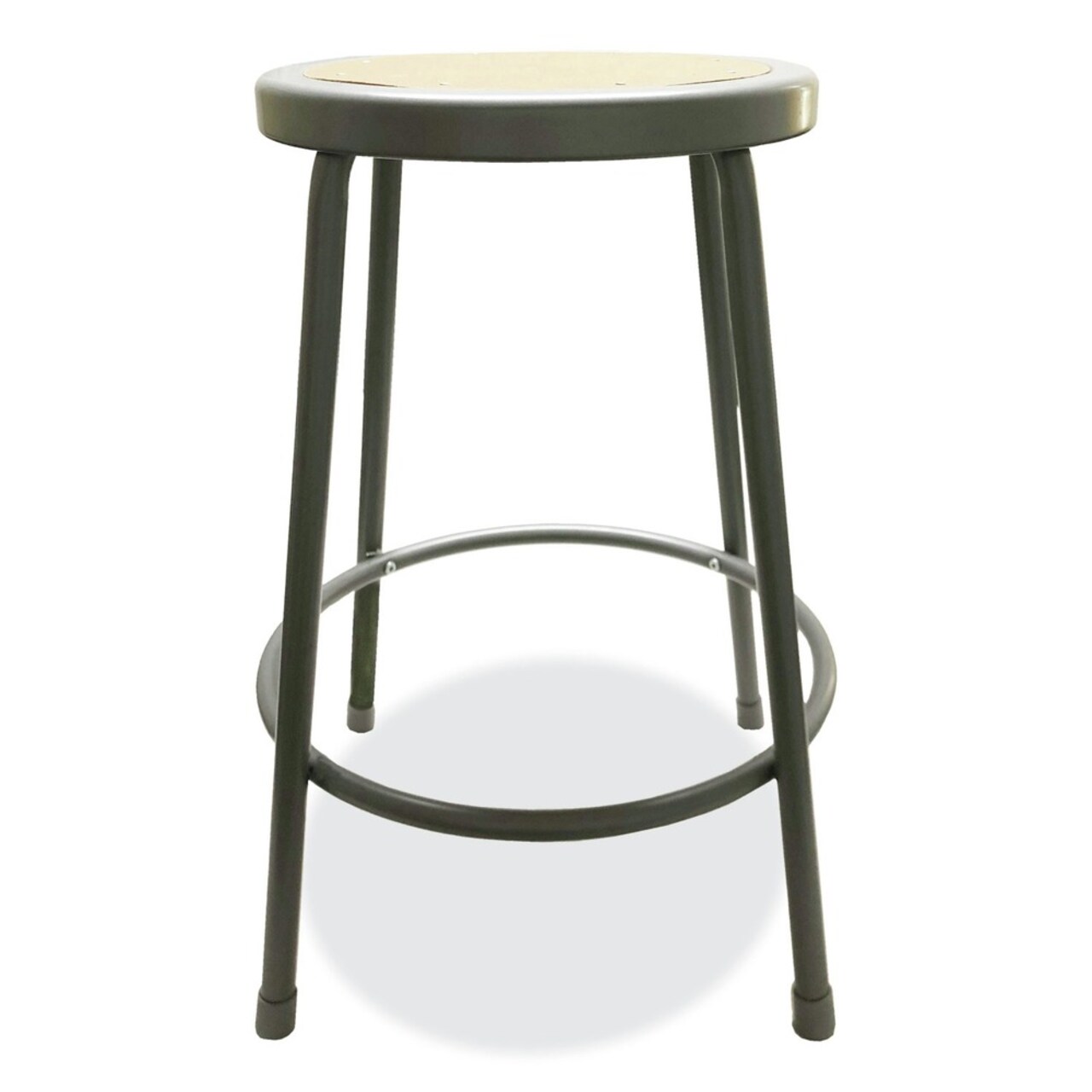 Alera 24 in. Seat Height Backless Industrial Metal Shop Stool - Brown
